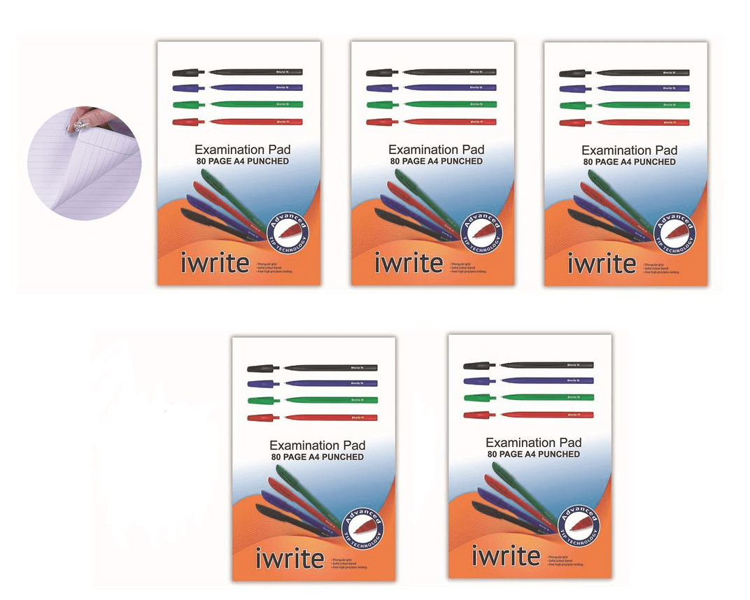 Treeline Exam Pads 80 Sheet Feint & Margin – Punched – Pack of 5