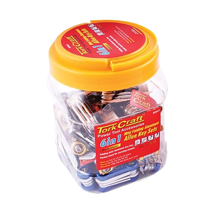 Tork Craft – Allen Key Sets 6 in1 /Aluminium Folding Key Set- 30Pc In Tub