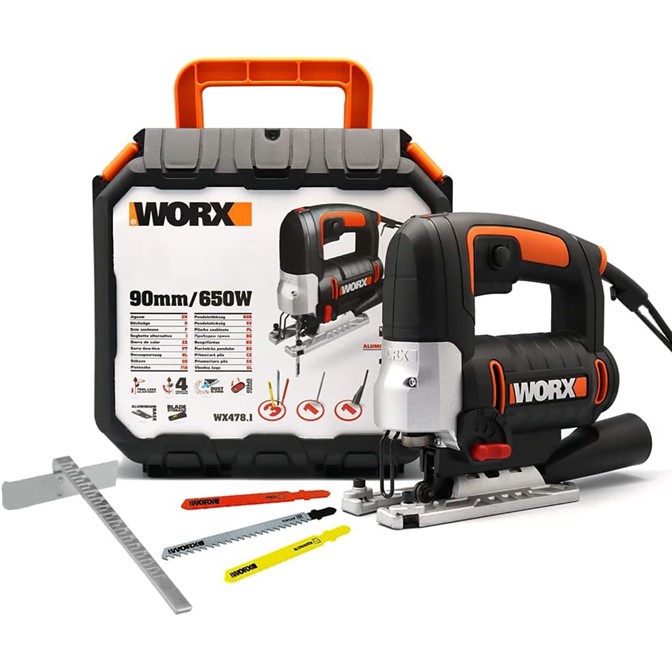 WORX Jig Saw Pendulum 650W With Parallel Guide & 3 Piece Blade Set 220V