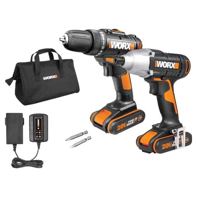 WORX Impact Drill & Impact Driver 1/4″ COMBO Cordless 20V | KIT