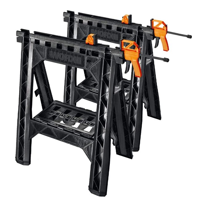 WORX Clamping Sawhorses With Bar Clamps | TWIN SET