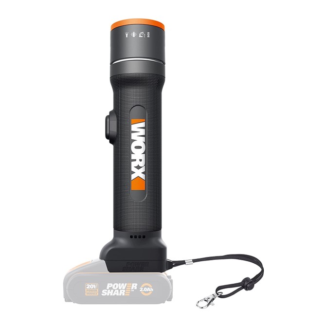 WORX FLASHLIGHT LED 510 Lumen 4 FUNCTION Cordless 20V | Tool Only
