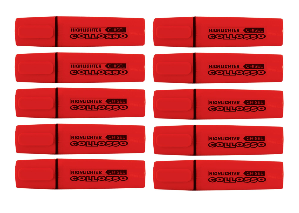 Collosso Highlighters Red – Box of 10