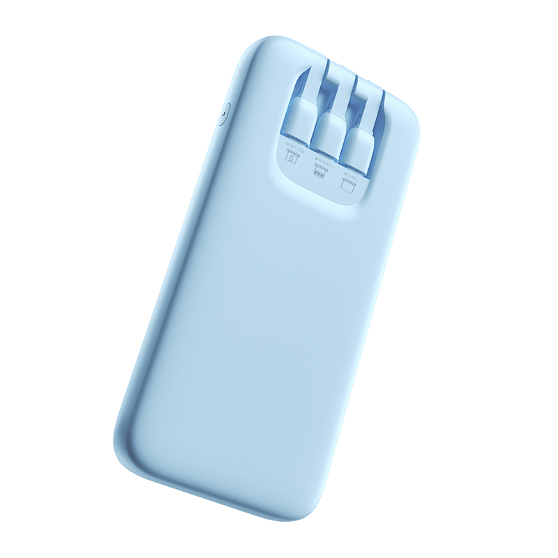 Romoss Pastel 10000mAh 15W Power Bank With Built in Cables – Blue