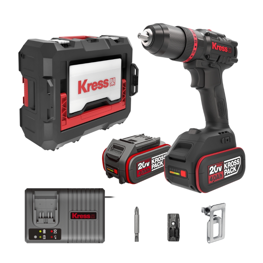Kress – 20V Brushless 55Nm Hammer Drill Kit