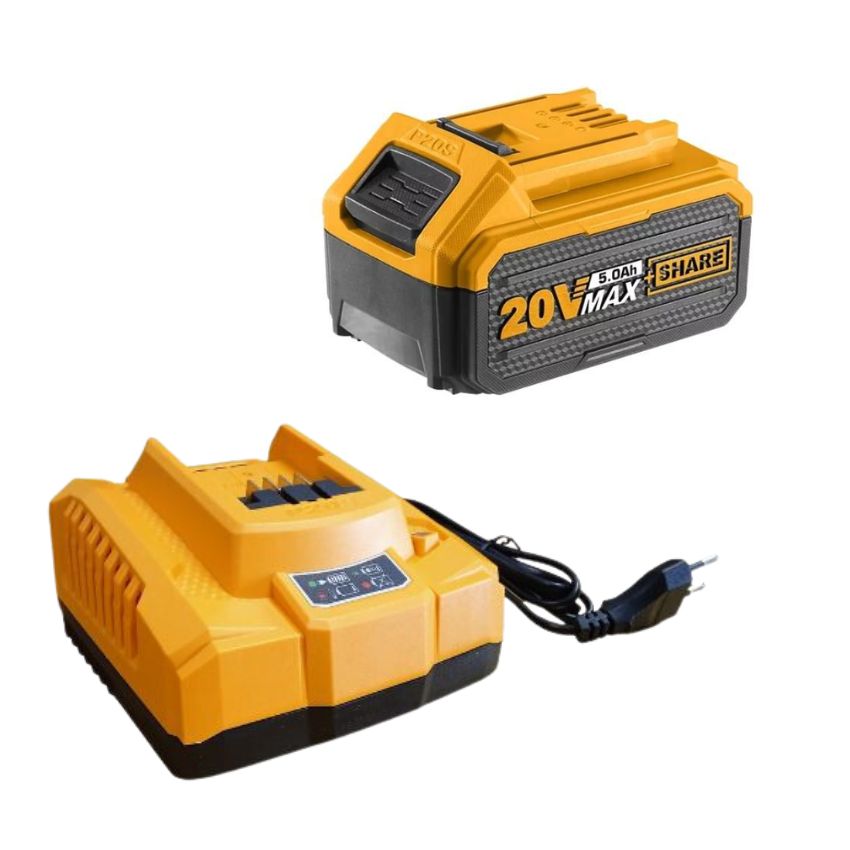 Ingco – Fast Intelligent Battery Charger & Li-ion 5.0AH Battery(20V)