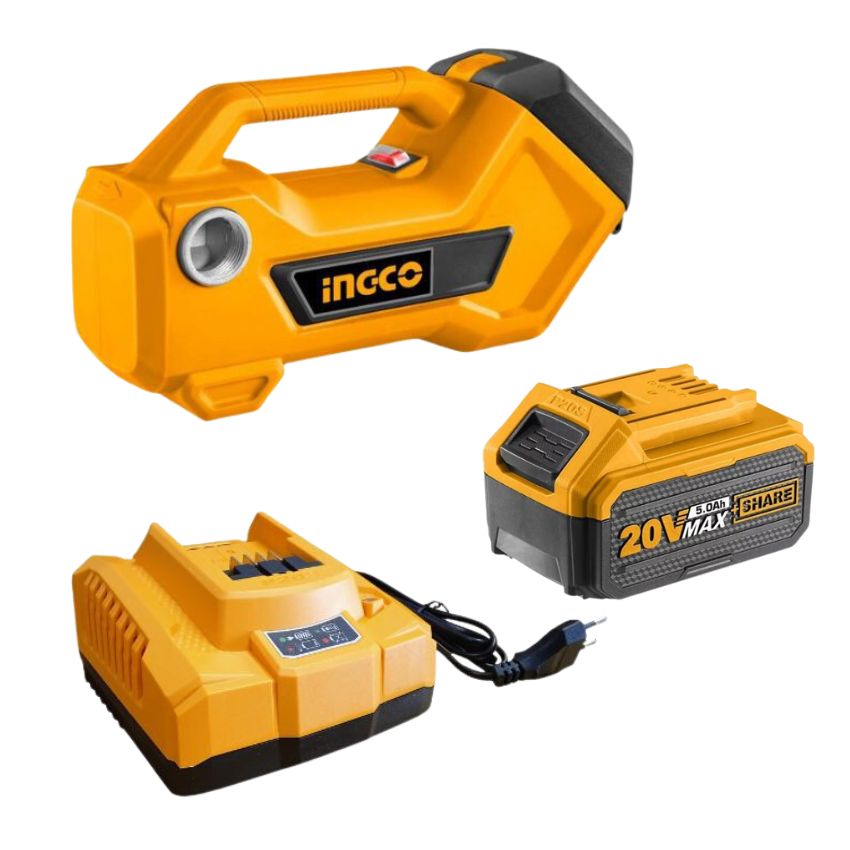 Ingco – Lithium-Ion Transfer Water Pump With 5.0Ah Battery & Charger