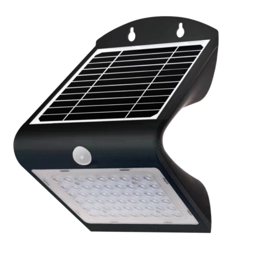Flash – Solar – LED Wall Light – 3W – Butterfly Style – Black