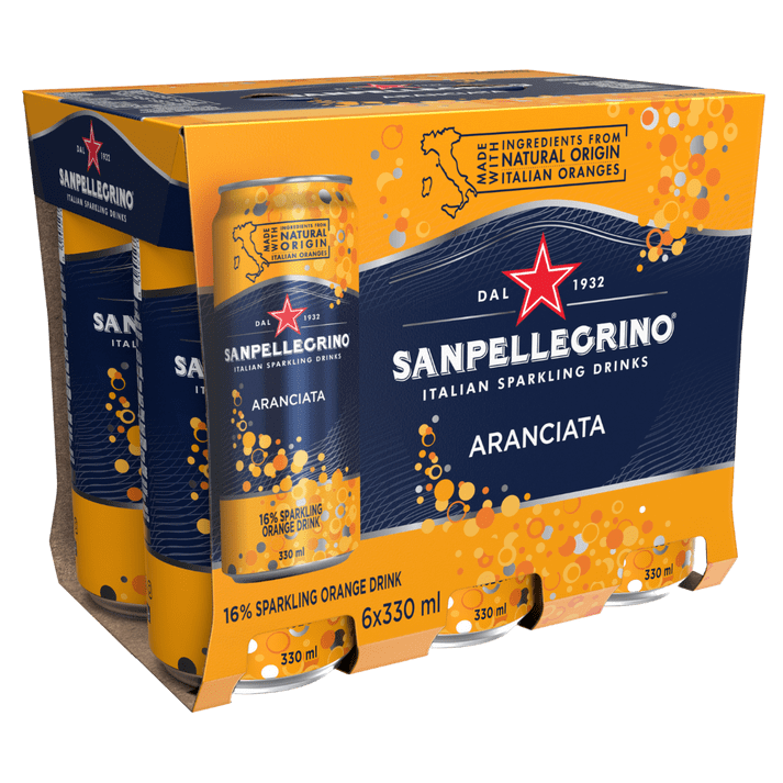 Sanpellegrino Aranciata Italian Sparkling Drink 6x330ml