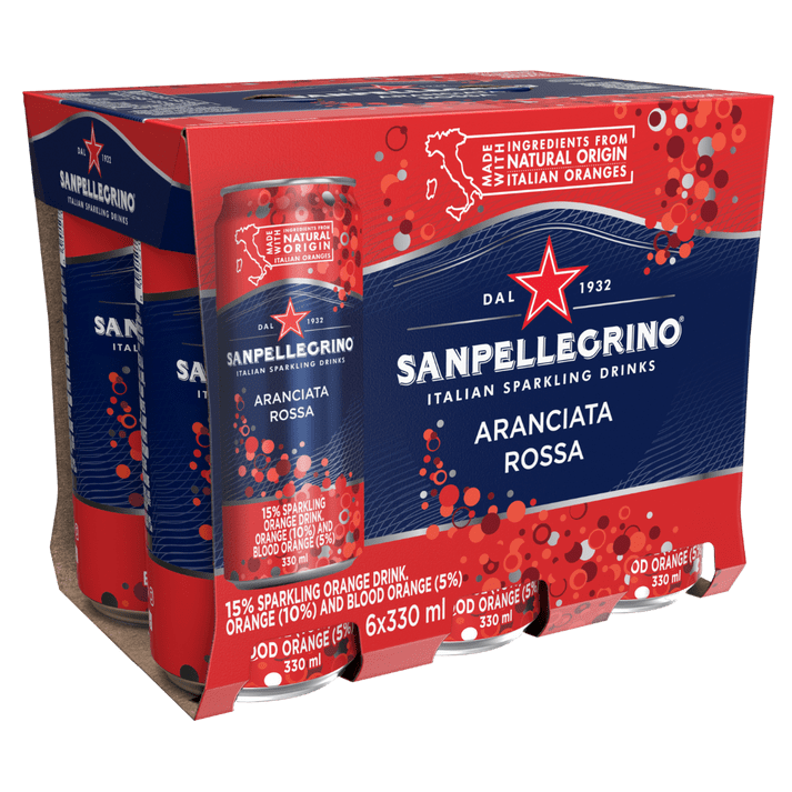 Sanpellegrino Aranciata Rossa Italian Sparkling Drink 6x330ml
