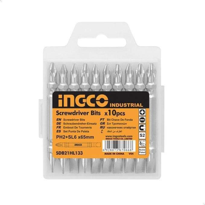 Ingco – Double End Magnetic Screwdriver Bit Set – PH2 (10 Pieces)
