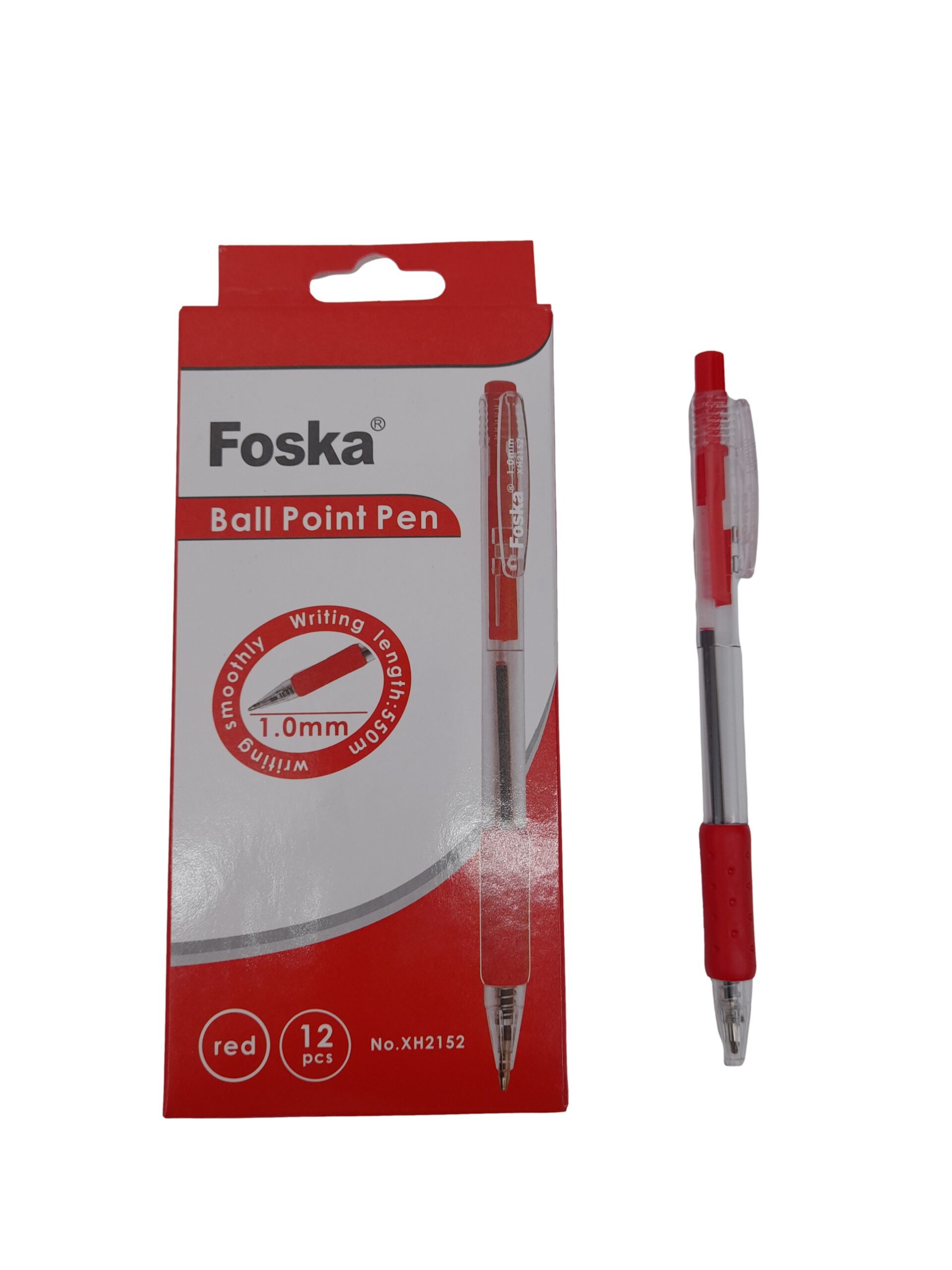Foska Ball Point Pens XH2152 Box of 12 – Red