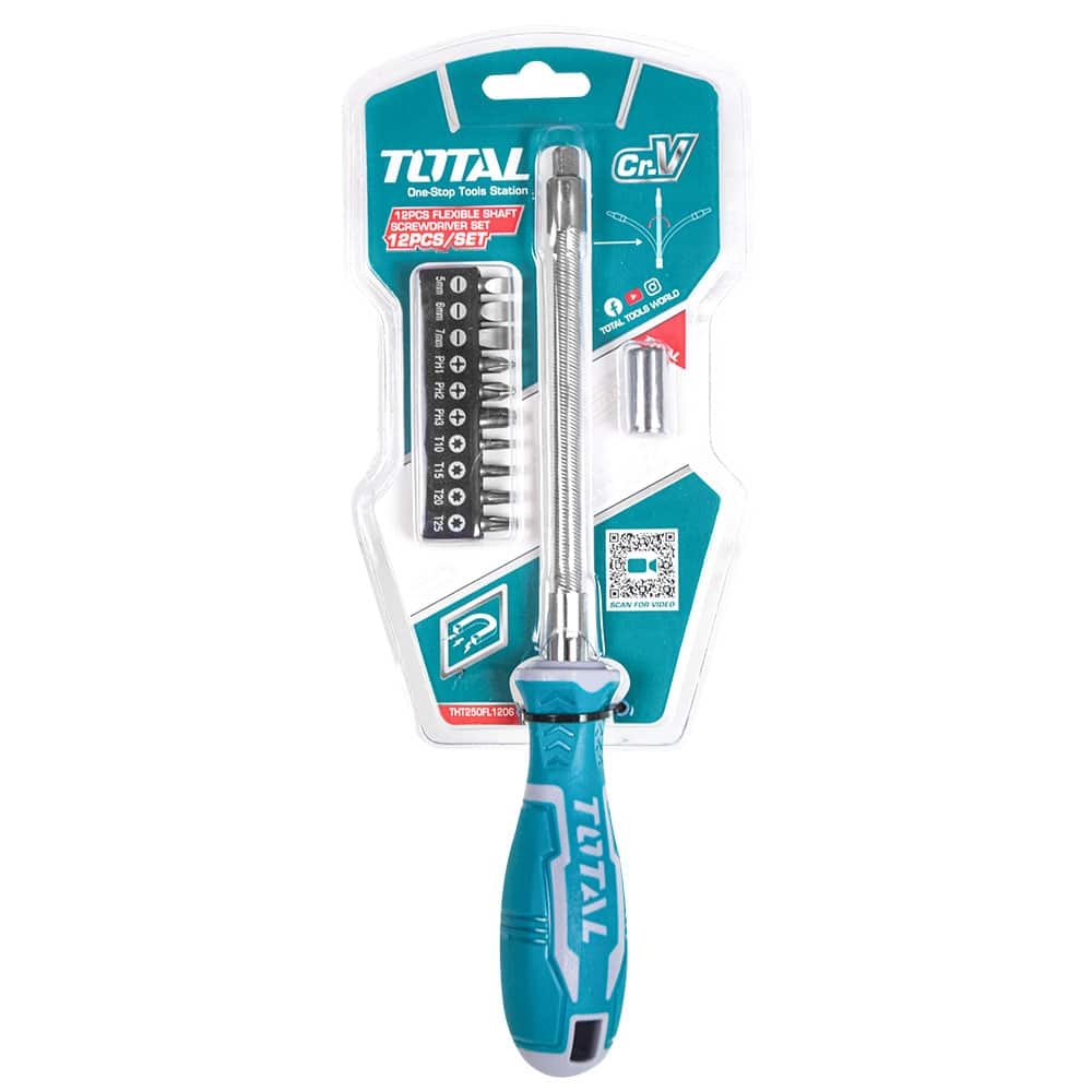Total Tools – Flexible Screwdriver 12 pcs Set