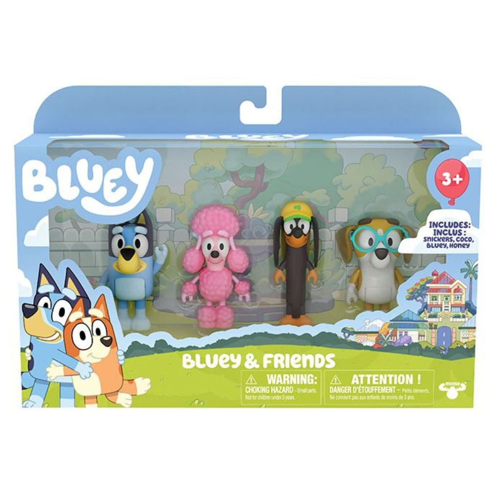 Bluey – Series 3 & Series 4 – Figure 4 Pack – Bluey and Friends