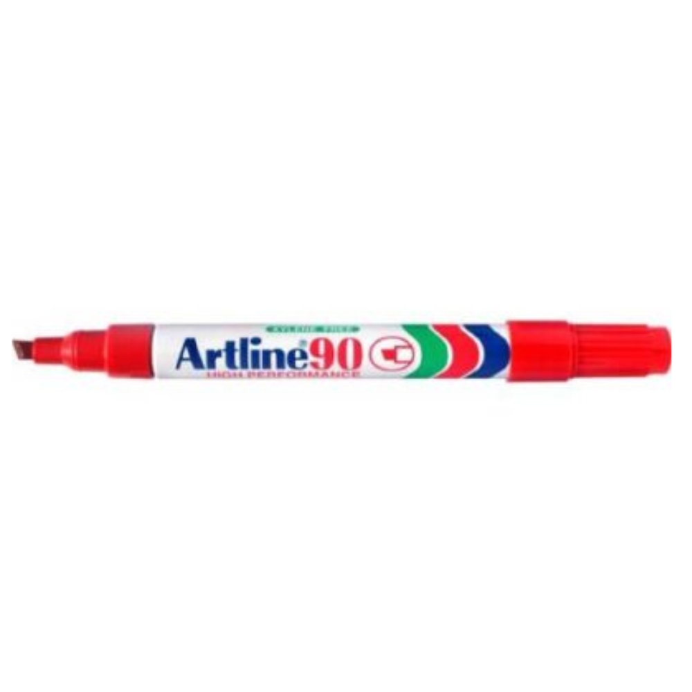 Artline – Permanent Marker Chisel Red (Box of 12)