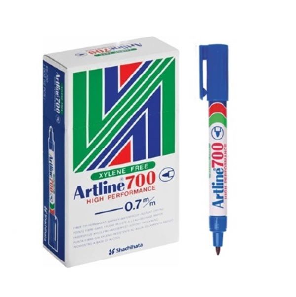 Artline – Fine Permanent Marker – Blue (Box of 12)