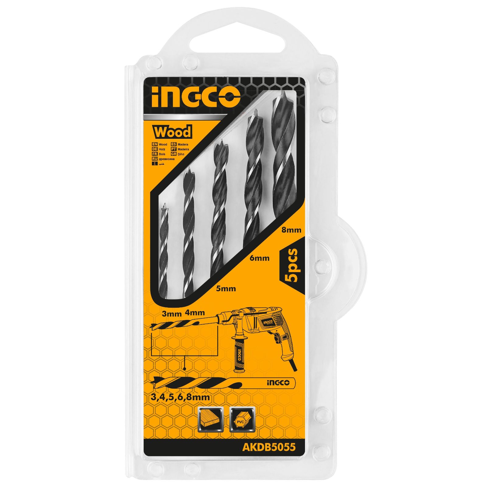 Ingco – 5 Piece Wood Drill Bits Set