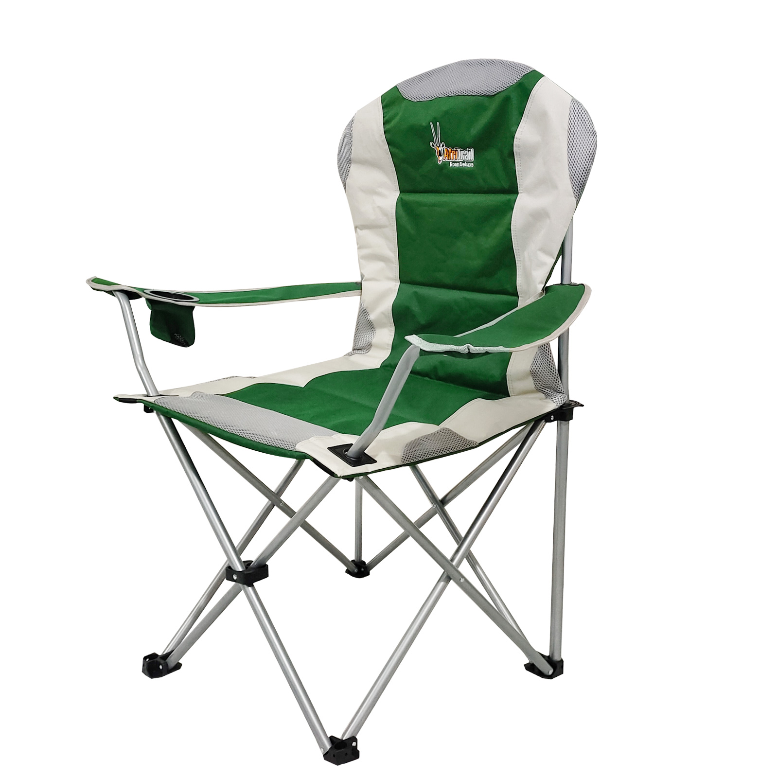 AfritrailRoan Deluxe Padded Folding Armchair Green 140kg