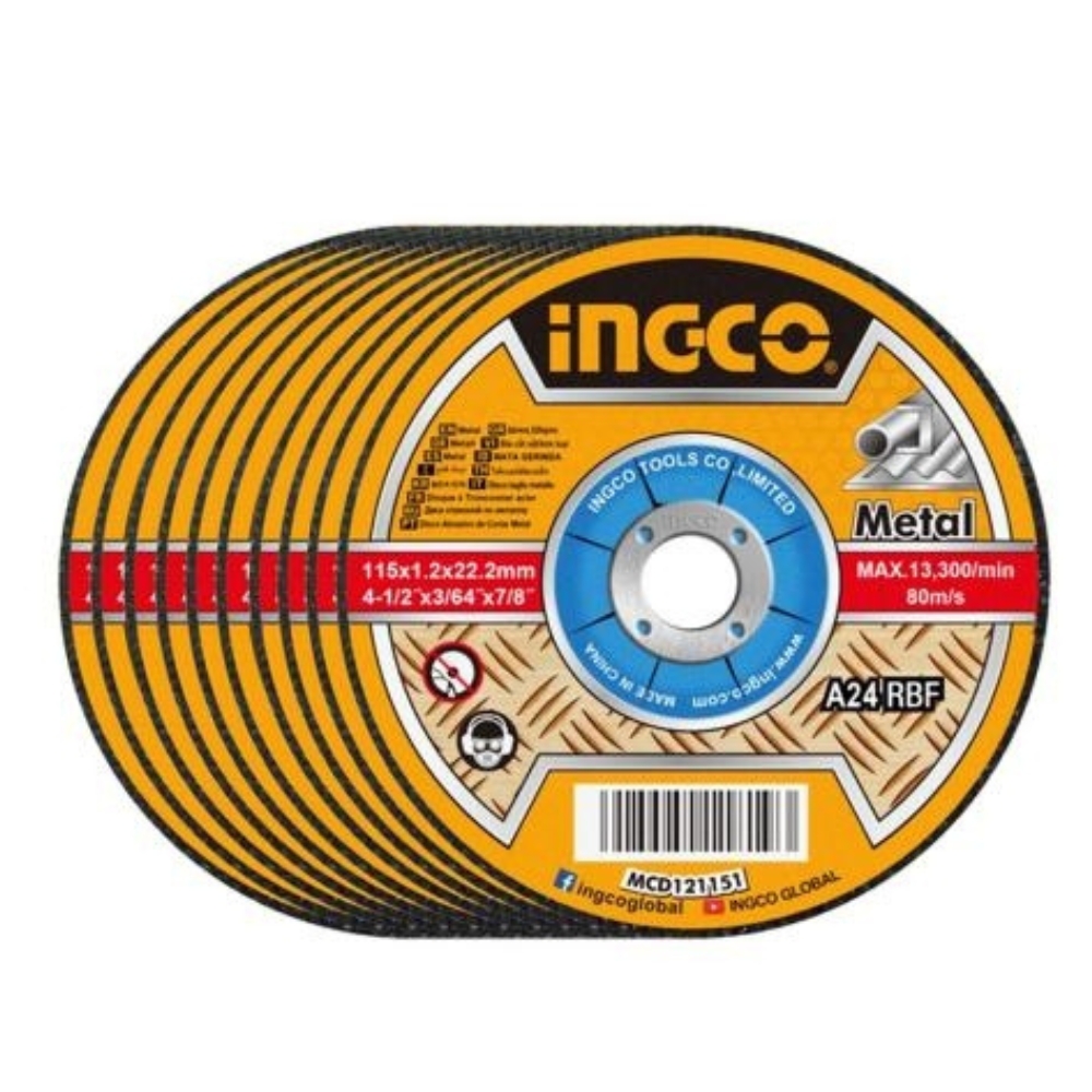 Ingco – Abrasive Metal Cutting Disc Set (115 Set) (100 Piece)