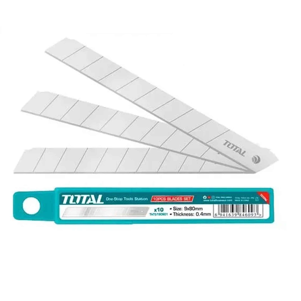 Total Tools – Utility Knife Blades 9x80mm – 10 Pieces