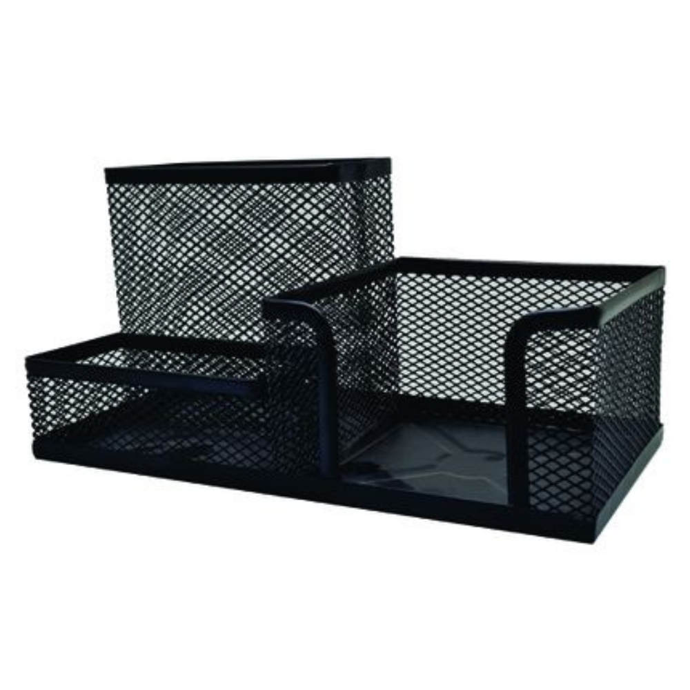 SDS – M420 Wire Mesh Metal Cube, Clip & Pen Holder Black