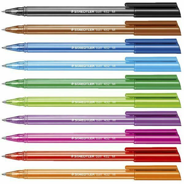 Staedtler – 432 Ballpoint Pens Assorted Colour Polybag 10 (Box of 10)