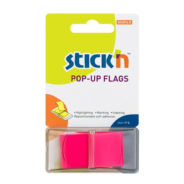 Stick ‘n – Pop Up Flags Neon Magenta (45 x 25mm) , 50 Sheets