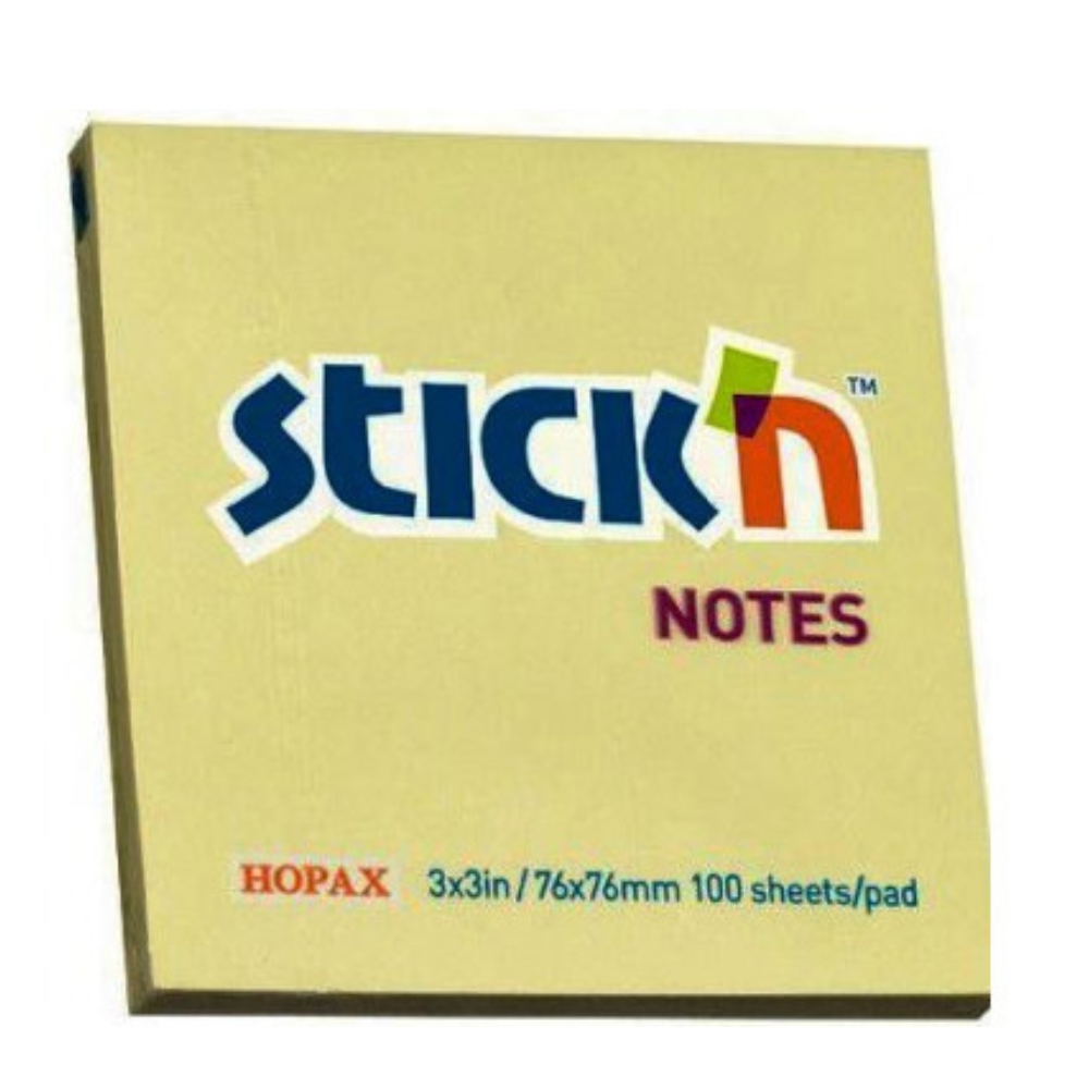 Stick ‘n – Notepad Lined Yellow (76 mm x 76 mm) , 100 Sheets