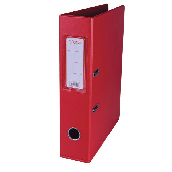 Treeline – Lever Arch File PVC Red A4, 70mm spine and Rado ( Box 10 )