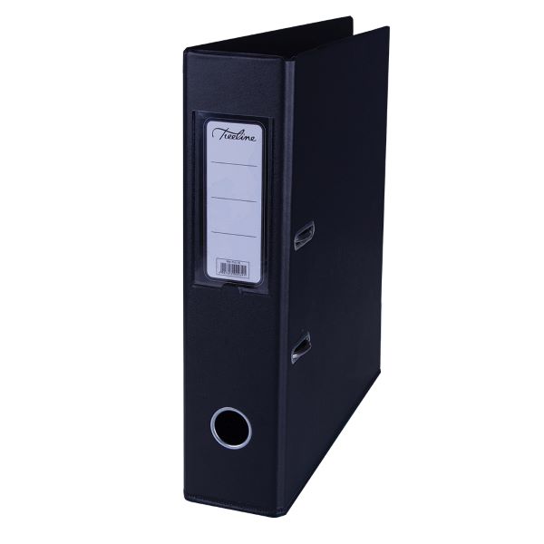 Treeline – Lever Arch File Black PVC A4 , 70mm spine and Rado ( Box 10 )