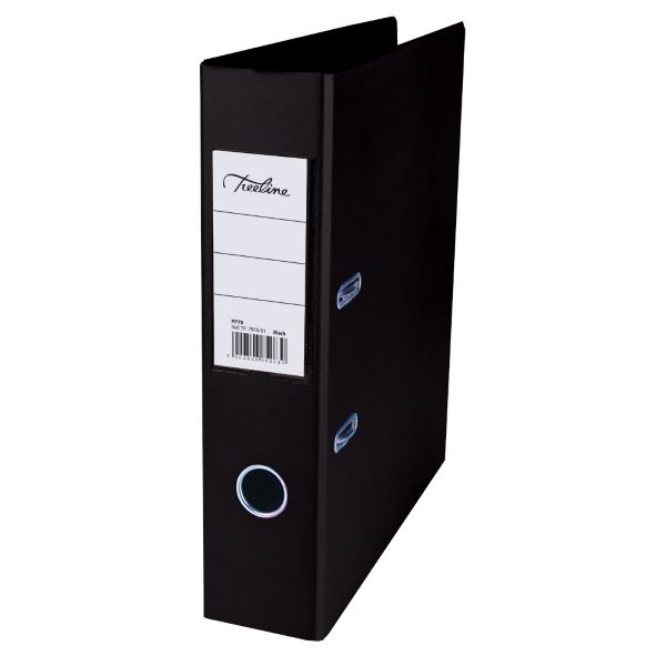 Treeline- Lever Arch File Black PolyProp A4 70mm spine and Rado ( Box 10 )