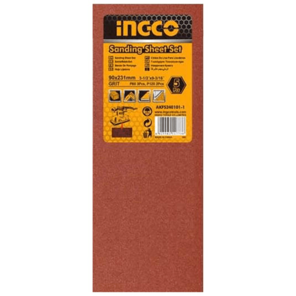 Ingco – Sanding Sheet Set (5 Piece) (145 x 114 mm)