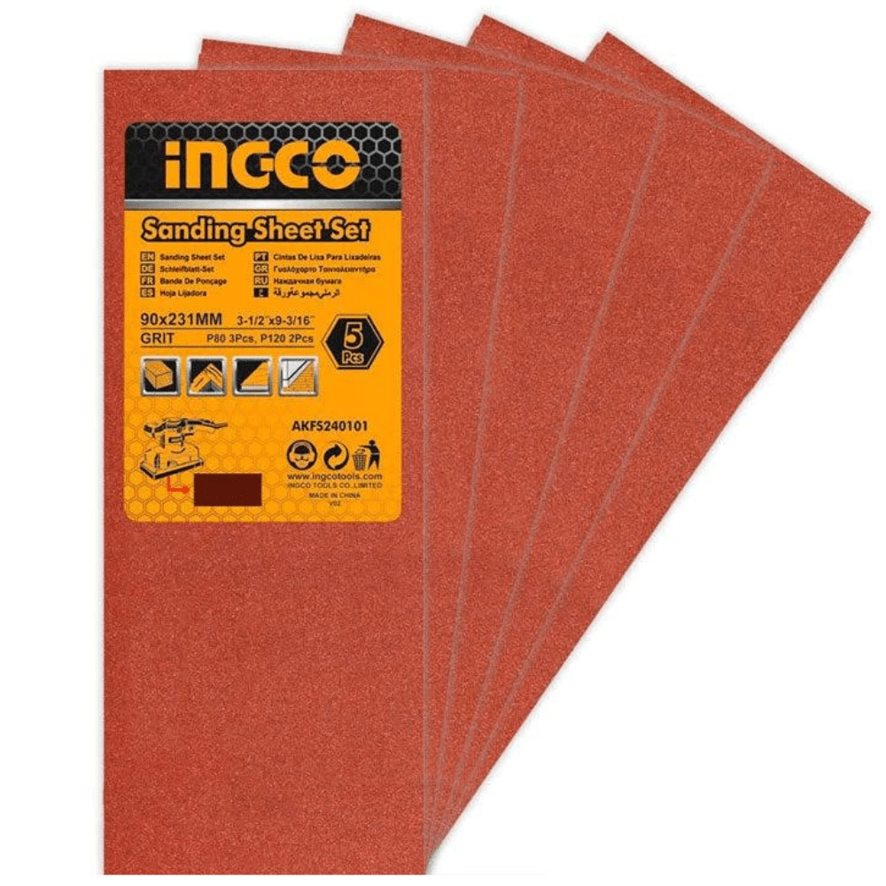 Ingco – Sanding Sheet Set (5 Piece) (90 x 231 mm)