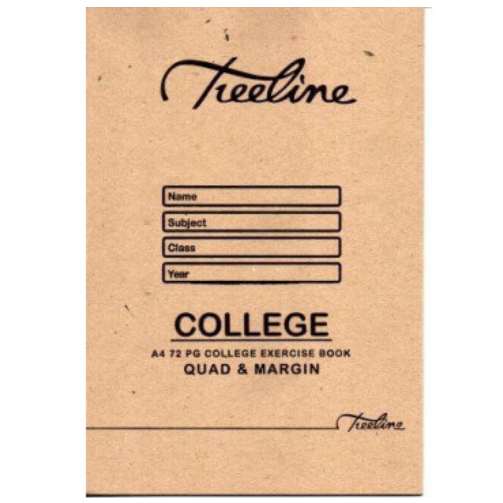 Treeline – Exercise Book A4 72 pg Quad And Margin