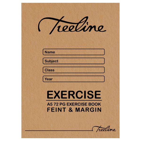 Treeline – Exercise Books A5 72 pg Feint & Margin (Pack of 20)