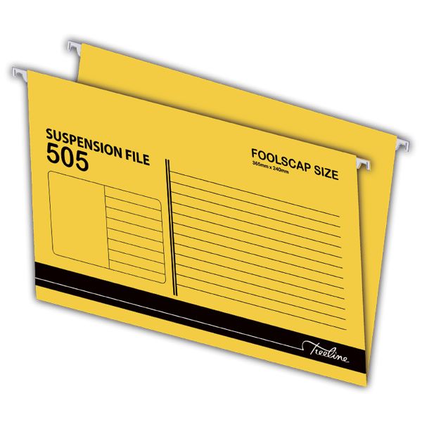 Treeline – Foolscap Suspension File Yellow 505 – Box of 25