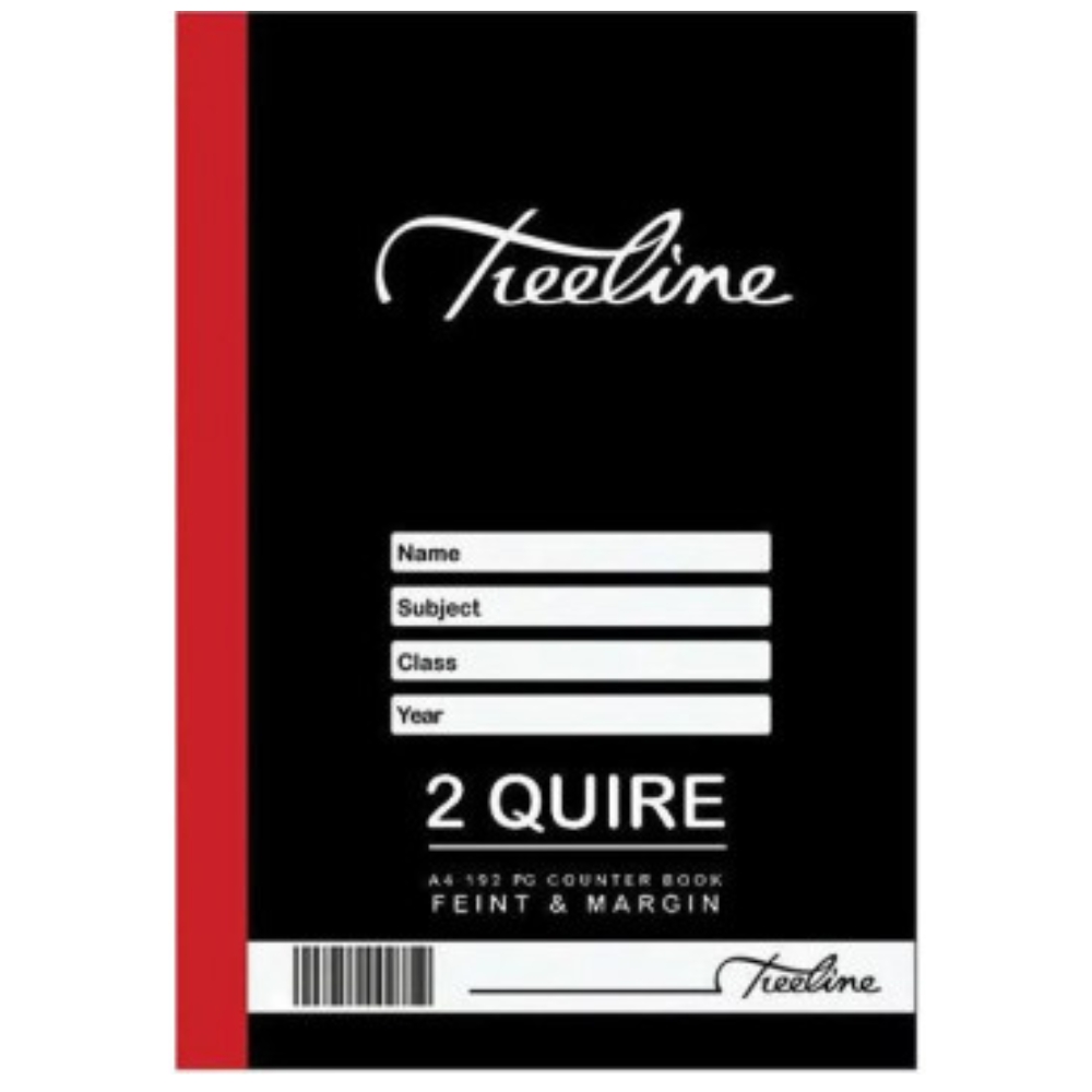 Treeline – Hard Cover Book 2 Quire A4 192 pg, Feint & Margin (Carton of 50)