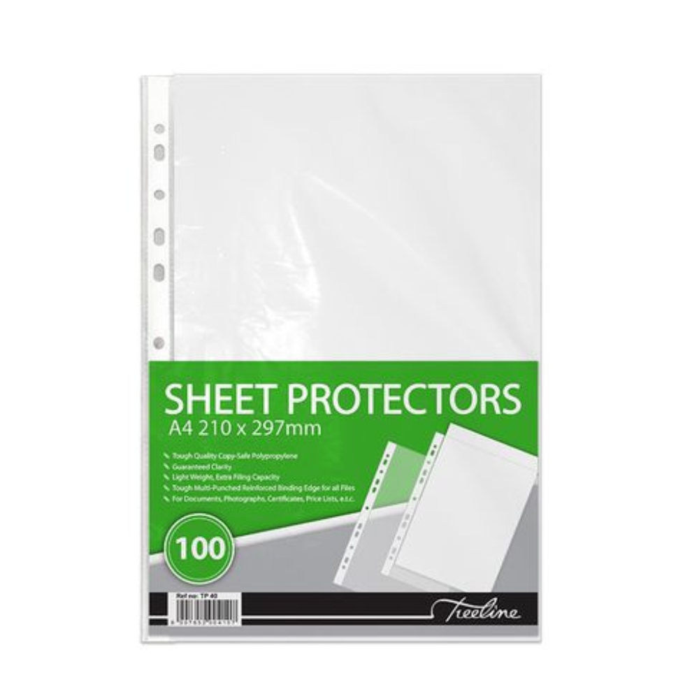 Treeline – Filing Pockets 40 Micron PVC A4 Pack of 100 box of 15