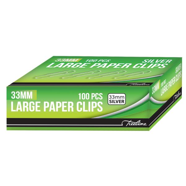 Treeline – Silver Gemclips (33 mm) 100’s Box 10