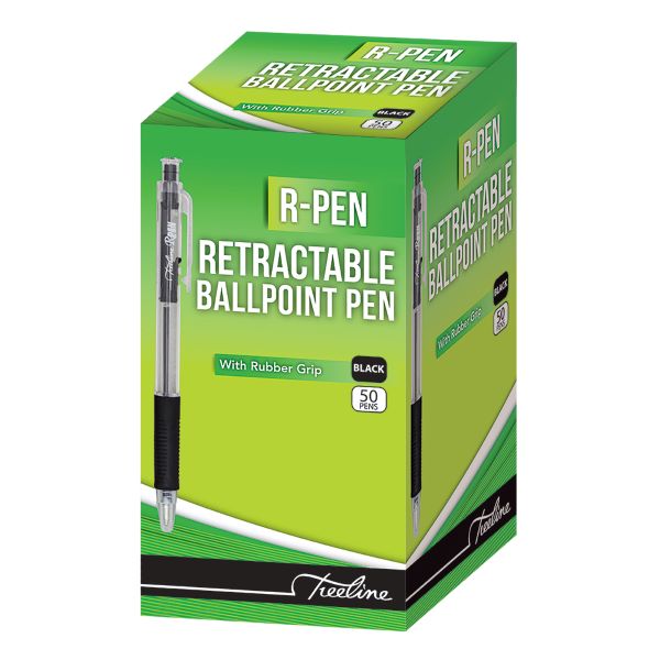 Treeline – Retractable Ballpoint Pen Black R-Pen – Box of 50