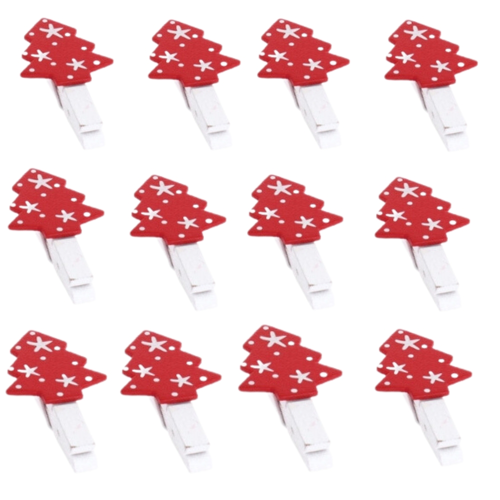 Christmas goodies – Christmas Tree Pegs (Red and White)