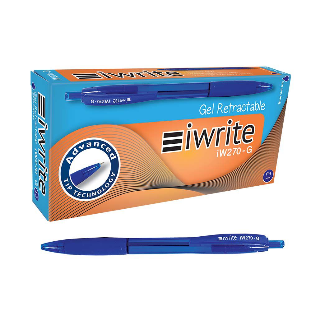 iWrite – Blue Retractable Gel Pen (0.5 mm) Box of 12