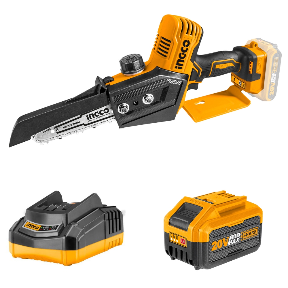 Ingco – Lithium Ion Pruner Saw with Charger and Battery (7.5Ah)