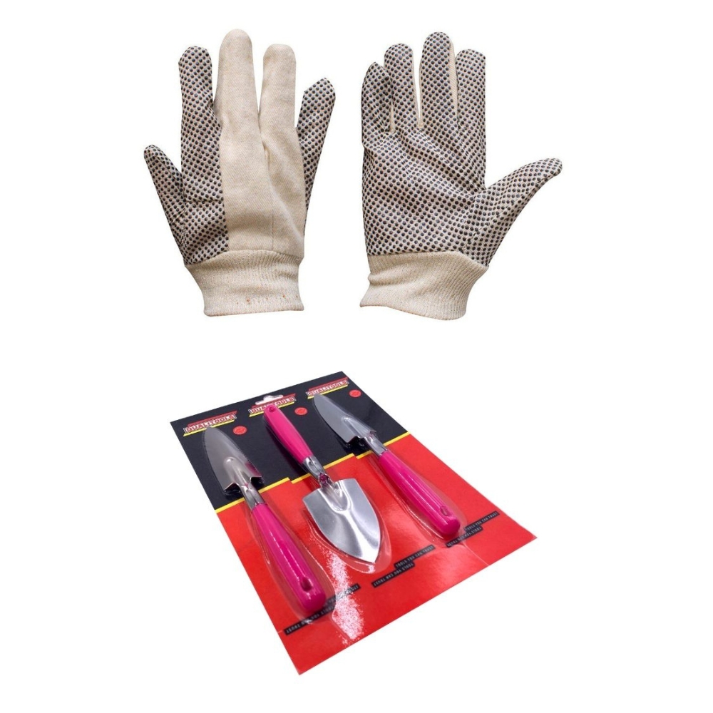 Matsafe – Grip Garden Gloves(1 Pair) and Mini Garden Tool Set (3 Piece)