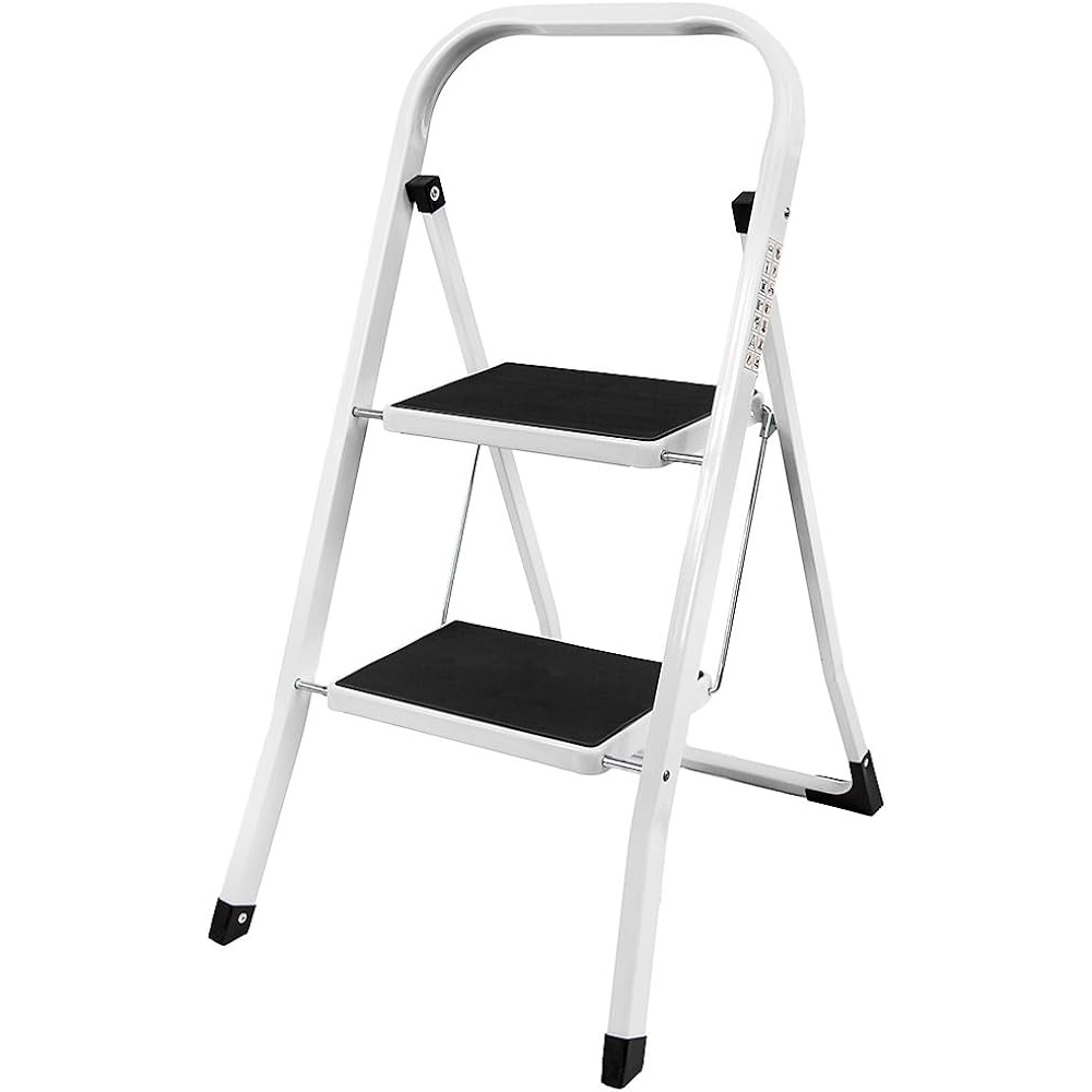 Household – 2 Step Folding Ladder (Heavy-Duty – 150kg) – White
