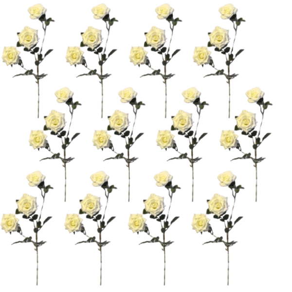 Toolhome Blossoms – Rose Diamond – White (Pack of 12 Stems) – 50cm