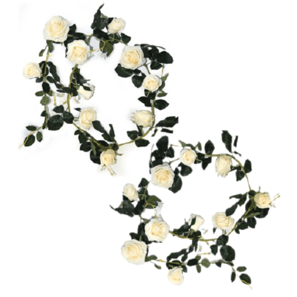 Toolhome Blossoms – Rose Garland – Cream (Pack of 2 Units) – 182cm