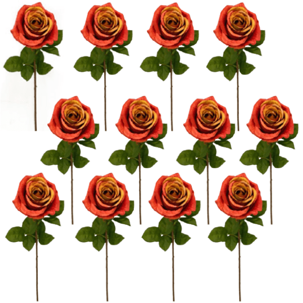 Toolhome Blossoms – Roses – Rust (Pack of 12 Stems) – 56cm