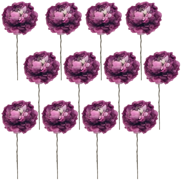 Toolhome Blossoms – Peony – Plum (Pack of 12 Stems) – 59cm