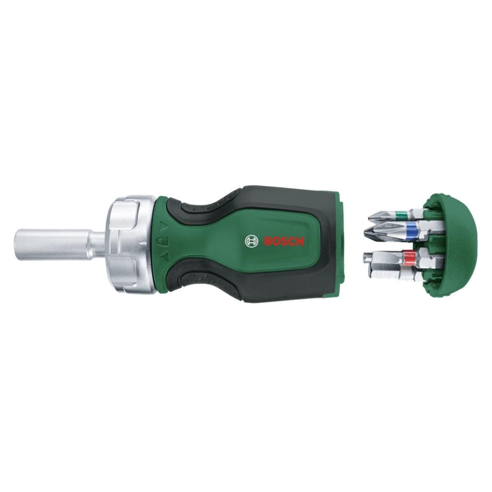 Bosch – Stubby Ratchet Screwdriver with 6 Bits